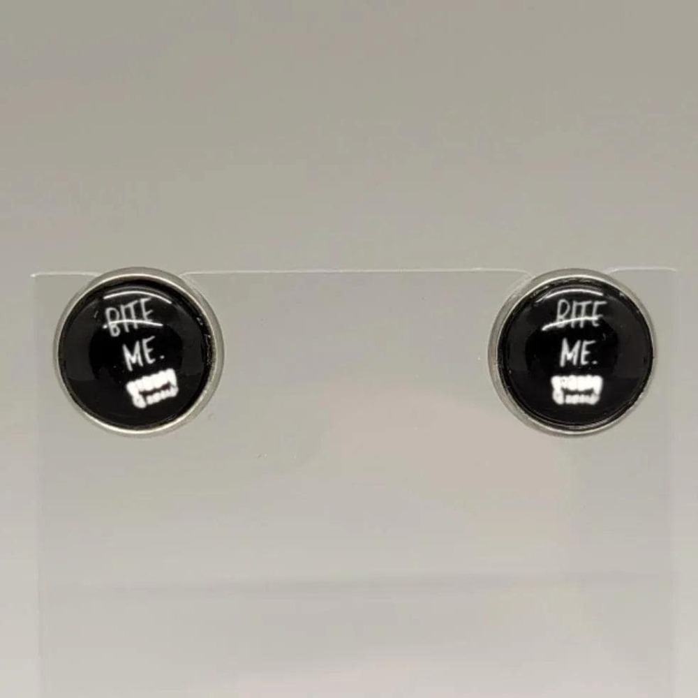 Bite Me Stud Earrings, Vampire Jewelry